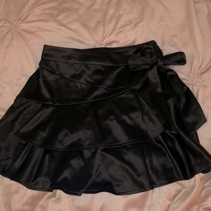 Satin ruffle skirt